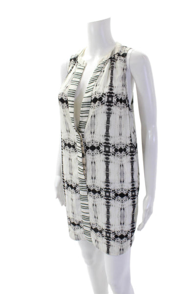 Bec & Bridge Women's Sleeveless Silk Button Down Mini Shirt Dress Black Size 2