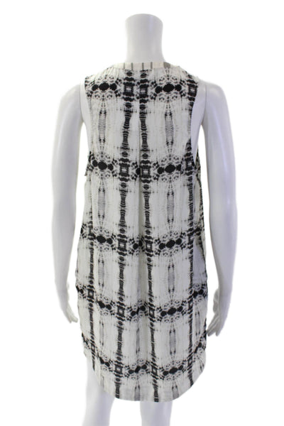 Bec & Bridge Women's Sleeveless Silk Button Down Mini Shirt Dress Black Size 2