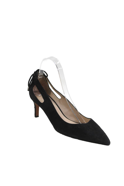Franco Sarto Womens Leather Pointed Toe Cut Out Stiletto Pumps Black Size 8