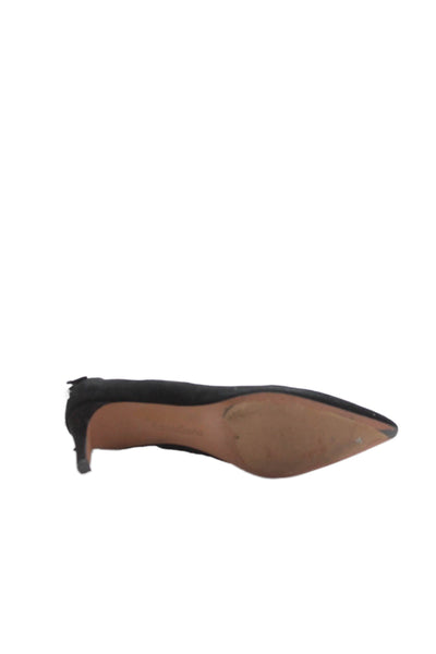 Franco Sarto Womens Leather Pointed Toe Cut Out Stiletto Pumps Black Size 8