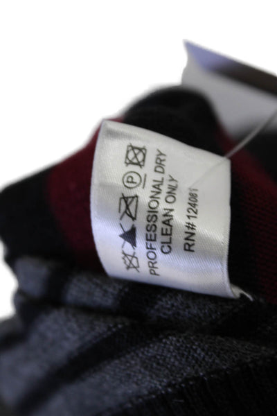 Proenza Schouler Womens Striped Long Sleeves Sweater Red Black Wool Size Small