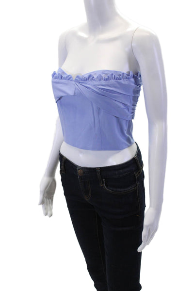 Kika Vargas Womens Faith Top - Light Blue Size L