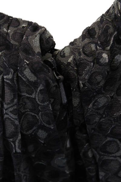 David Meister Womens Textured Long Sleeve Animal Printed Dress Gray Size 04