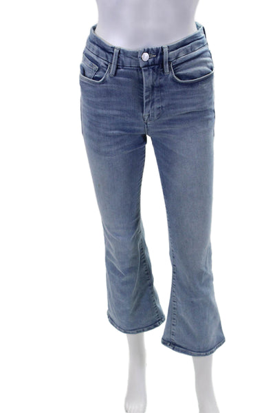 Frame Womens Cotton Zip Button Boot Cut Leg Denim Jeans Blue Size 01