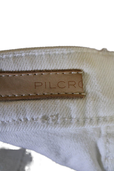 Pilcro and the Letterpress Anthropologie Womens Cotton Skinny Leg White Size EUR