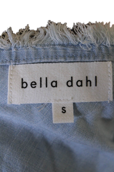 Bella Dahl Womens Textured V-neck Spaghetti Strap Tank Top Blue Size XS