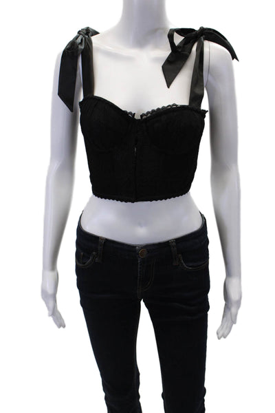 Night Night by Jonathan Simkhai Womens Naomi Lace Bustier - Black Size XL