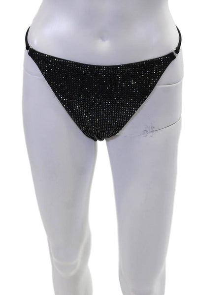 SIMKHAI Womens May Ring Detailed Bikini Bottoms - Black Size L