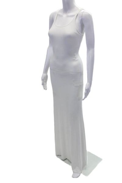 LaQuan Smith Womens Backless Gown with Train Detail - White Size L