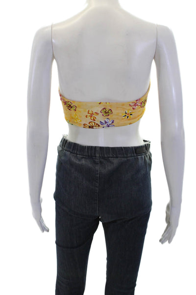 Ulla Johnson Womens Santorini Bikini Top - Daffodil Size XL