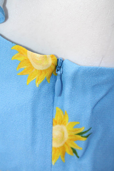 KITRI Womens Rosemary Blue Sunflower Print Midi Dress - Blue Sunflower Size 6