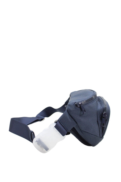 Kibou Womens Zipper Closure Adjustable Strap Belt Bag Navy Blue