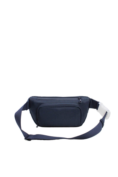 Kibou Womens Zipper Closure Adjustable Strap Belt Bag Navy Blue
