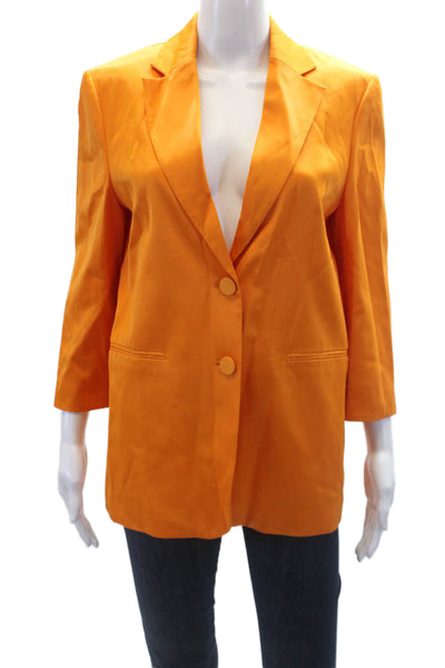 Zara Womens Long Sleeve Tailored Two Button Up Classic Blazer Orange Size XS