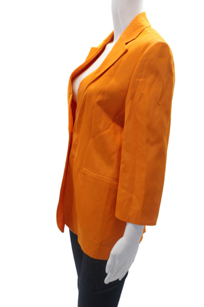 Zara Womens Long Sleeve Tailored Two Button Up Classic Blazer Orange Size XS