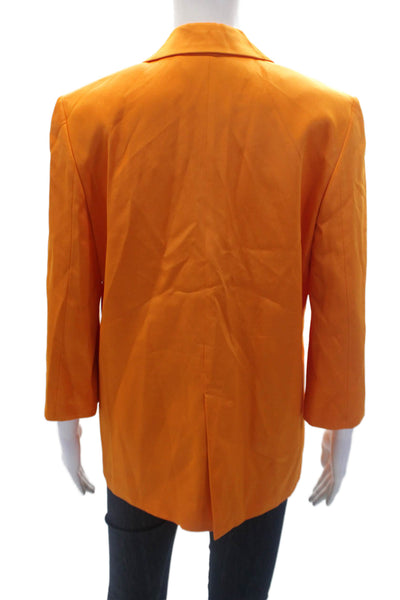 Zara Womens Long Sleeve Tailored Two Button Up Classic Blazer Orange Size XS