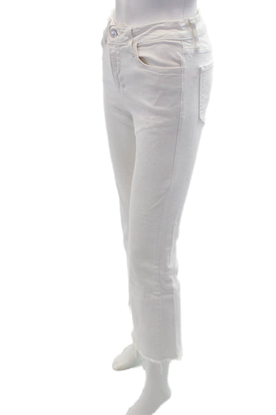 Just Black Womens Classic Rise Flare Leg Zip Fly Denim Jeans White Size 26