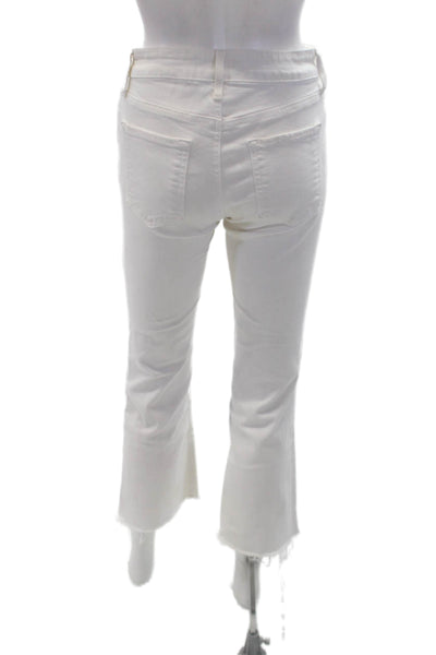 Just Black Womens Classic Rise Flare Leg Zip Fly Denim Jeans White Size 26