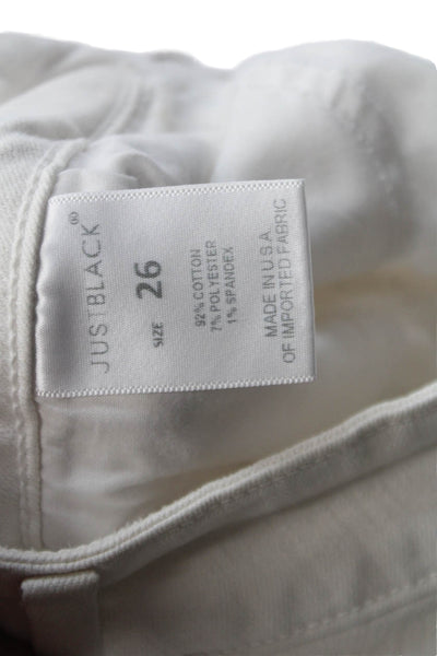 Just Black Womens Classic Rise Flare Leg Zip Fly Denim Jeans White Size 26