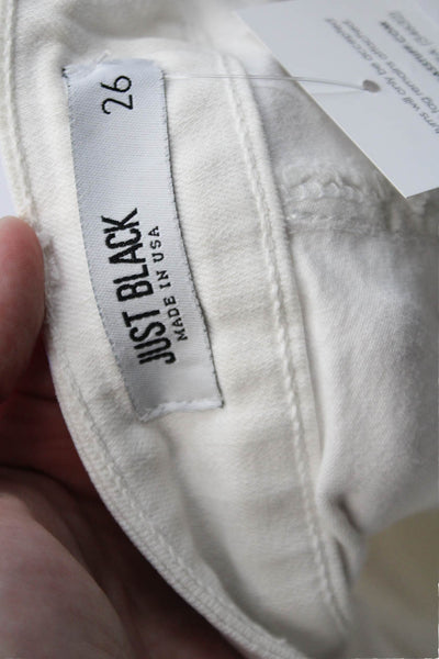 Just Black Womens Classic Rise Flare Leg Zip Fly Denim Jeans White Size 26