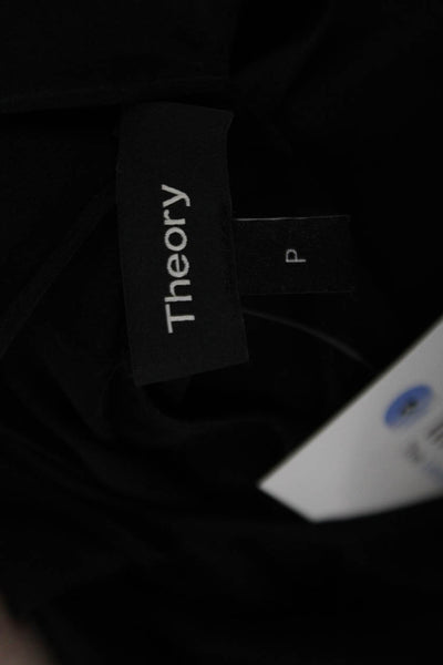 Theory Womens Silk Cold Shoulder Halter Neck Blouse Top Black Size PP