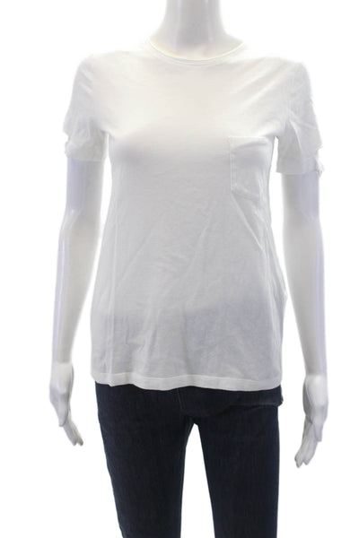 Helmut Lang Womens Cotton Short Sleeve Round Neck Basic T-Shirt White Size S