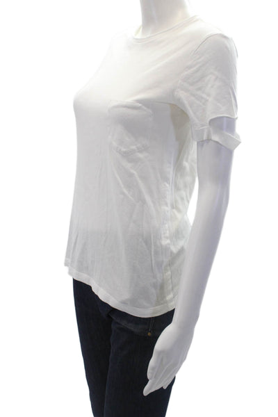 Helmut Lang Womens Cotton Short Sleeve Round Neck Basic T-Shirt White Size S