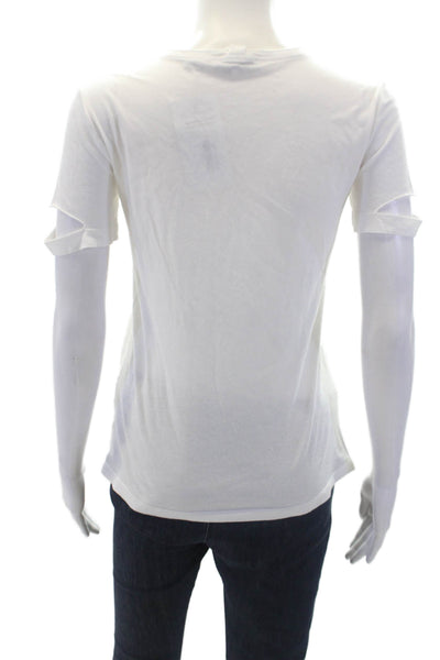Helmut Lang Womens Cotton Short Sleeve Round Neck Basic T-Shirt White Size S