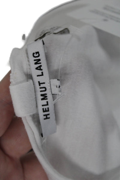 Helmut Lang Womens Cotton Short Sleeve Round Neck Basic T-Shirt White Size S