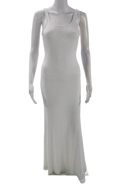 LaQuan Smith Womens Backless Gown with Train Detail - White Size M