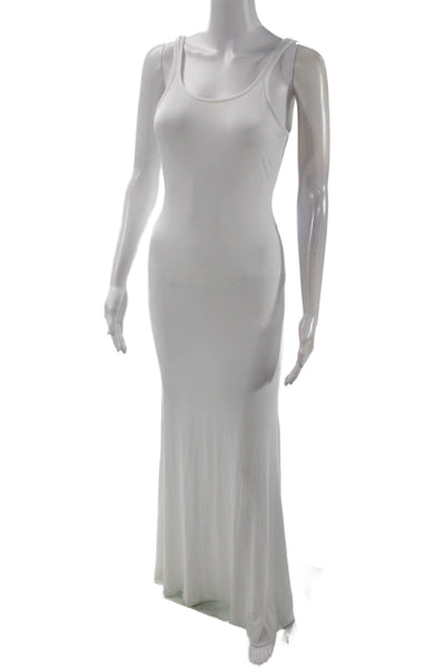 LaQuan Smith Womens Backless Gown with Train Detail - White Size M