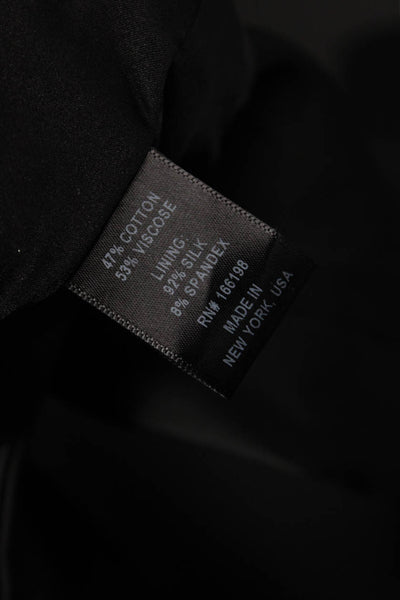 LaQuan Smith Womens Cropped Tuxedo Jacket - Black Size L