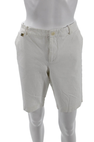 Lauren Ralph Lauren Womens Zipper Fly Mid Rise Bermuda Shorts White Size 10