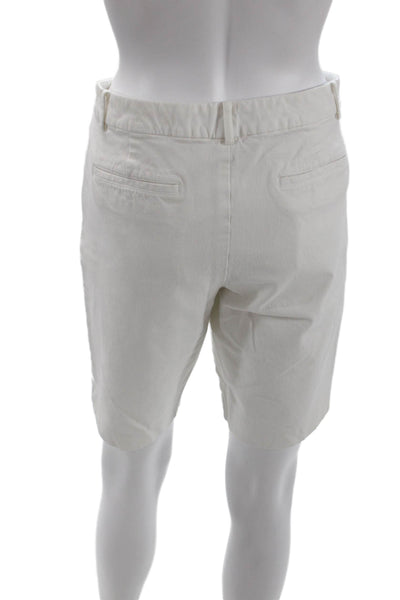Lauren Ralph Lauren Womens Zipper Fly Mid Rise Bermuda Shorts White Size 10