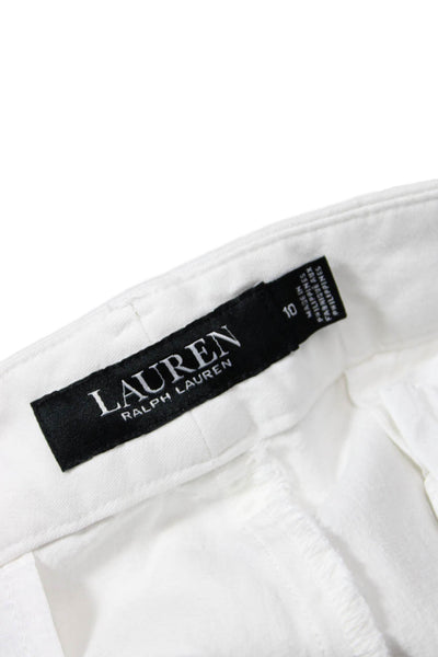 Lauren Ralph Lauren Womens Zipper Fly Mid Rise Bermuda Shorts White Size 10