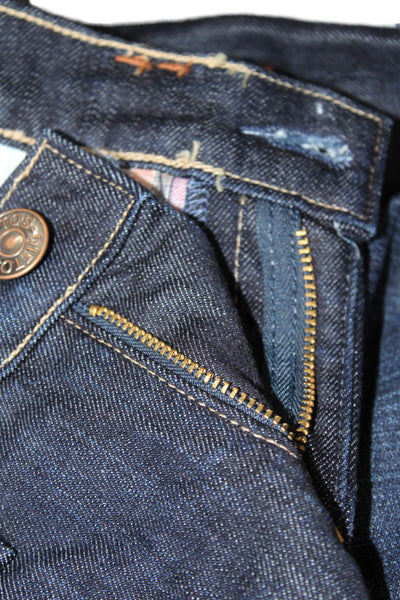 Dittos Womens Cotton Dark Wash Low-Rise Straight Denim Jeans Blue Size 24