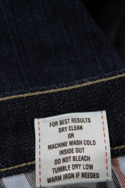 Dittos Womens Cotton Dark Wash Low-Rise Straight Denim Jeans Blue Size 24