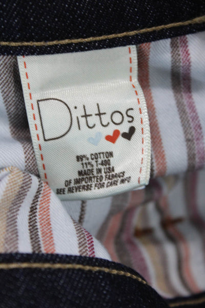Dittos Womens Cotton Dark Wash Low-Rise Straight Denim Jeans Blue Size 24