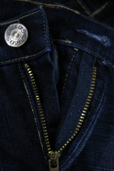 Dittos Womens Cotton Dark Wash Low-Rise Zippered Slim Jeans Blue Size 24