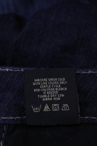 Serfontaine Womens Cotton Dark Wash Cuffed Skinny Denim Jeans Blue Size 25