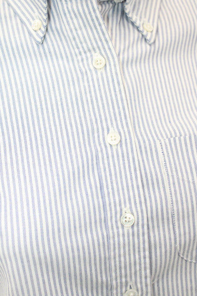Black Fleece Womens Striped Collared Buttoned Midi Shirt Dress Blue Size 00