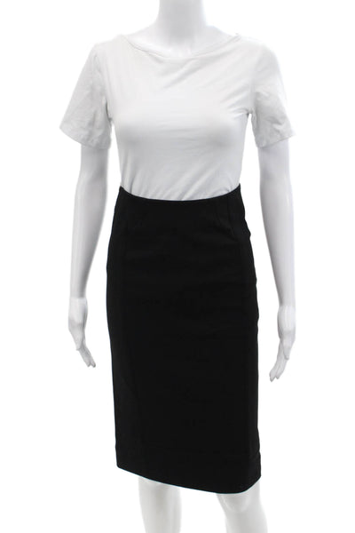 Paige Black Label Womens Zippered Pencil Knee Length Skirt Black Size 0