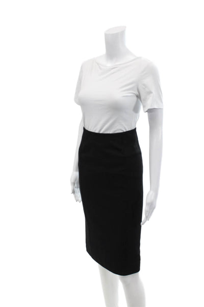 Paige Black Label Womens Zippered Pencil Knee Length Skirt Black Size 0