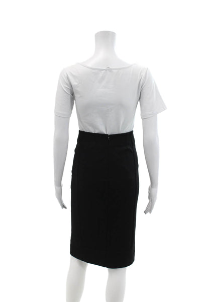 Paige Black Label Womens Zippered Pencil Knee Length Skirt Black Size 0
