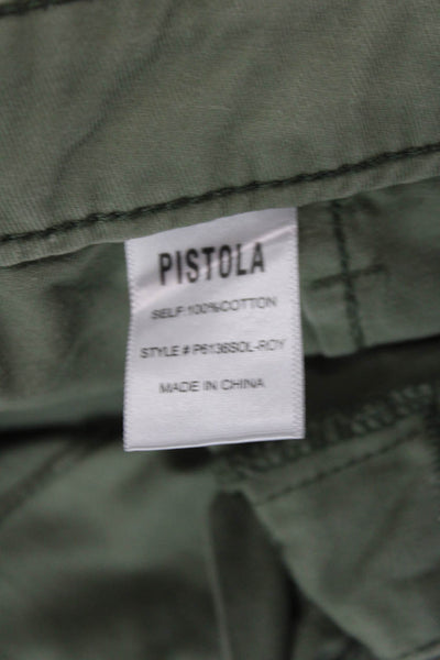 Pistola Womens Cotton Button Graphic Printed Pants Green Size EUR 24