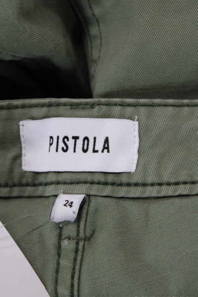 Pistola Womens Cotton Button Graphic Printed Pants Green Size EUR 24