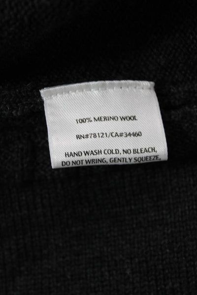 Eileen Fisher Womens Knitted Long Sleeve Ribbed Detail Sweater Gray Size S