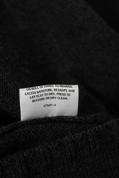 Eileen Fisher Womens Knitted Long Sleeve Ribbed Detail Sweater Gray Size S