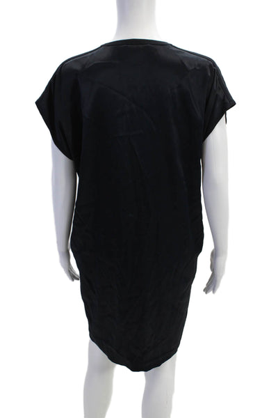 Vince Womens Sleeveless Y-Neck Casual Shift Mini Dress Blue Size XS