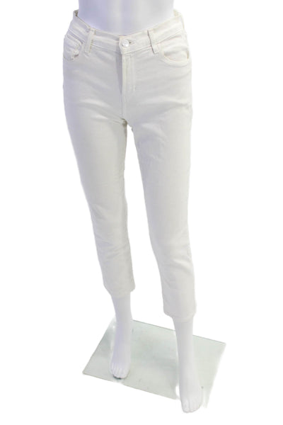 J Brand Womens Cotton Mid-Rise Zip Slim Skinny Denim Jeans White Size 25